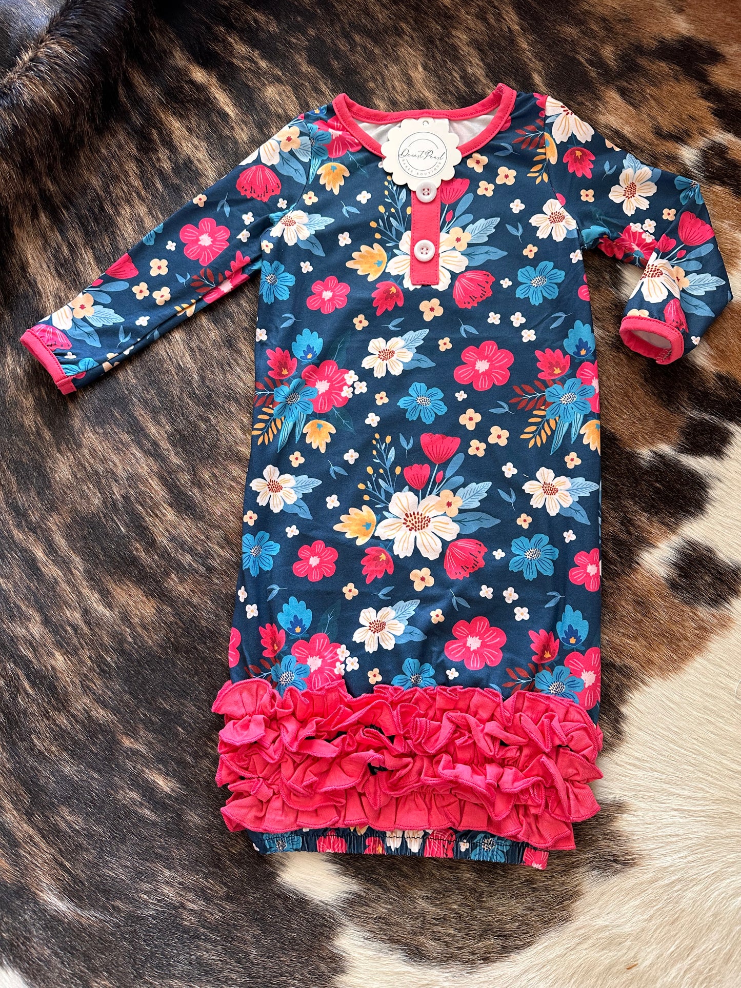 Navy June Sleeper Gown