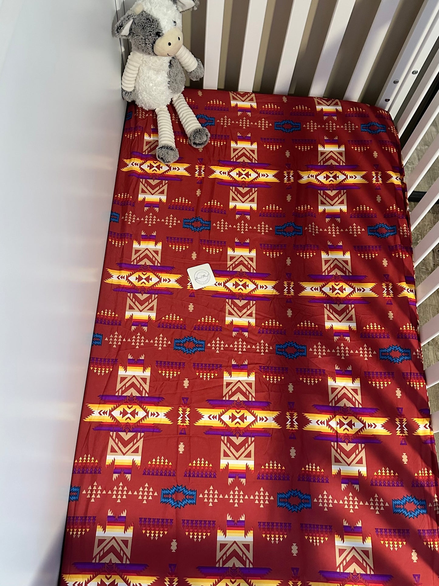 Native Print Crib Sheet