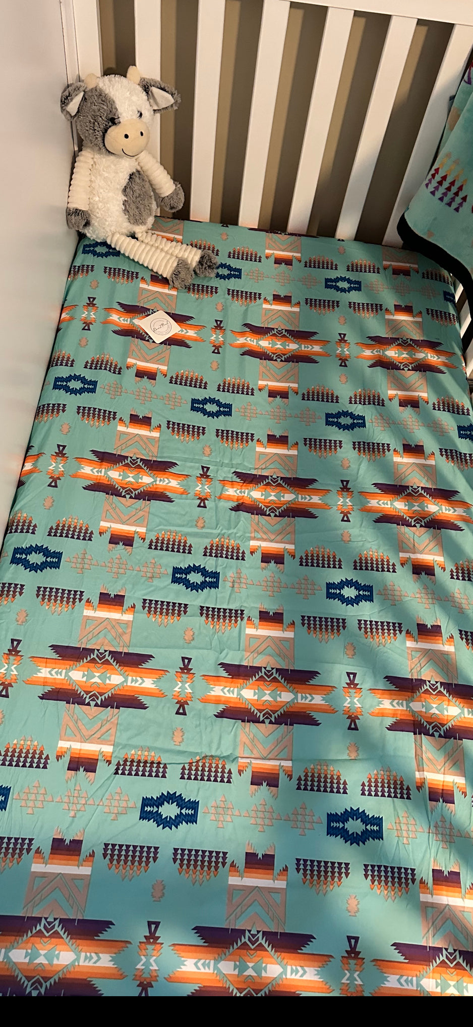 Native Print Crib Sheet