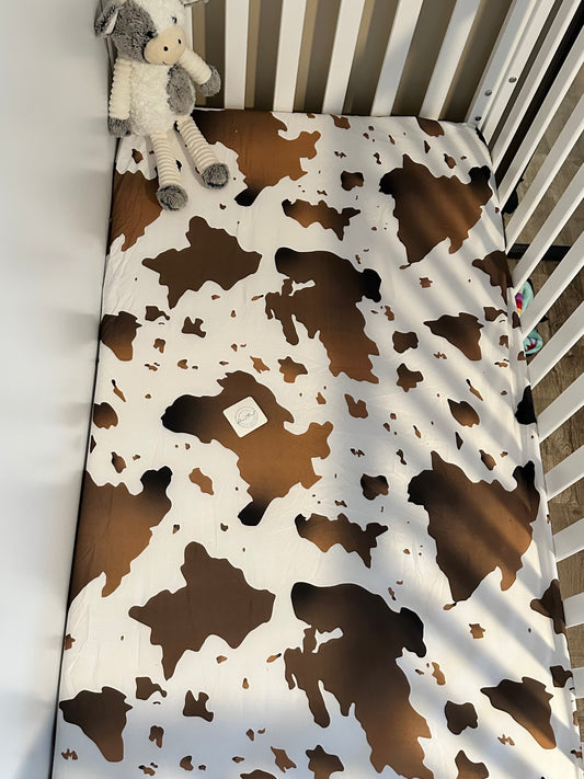 Cow Print Crib Sheet